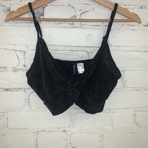 Black sparkle crop top